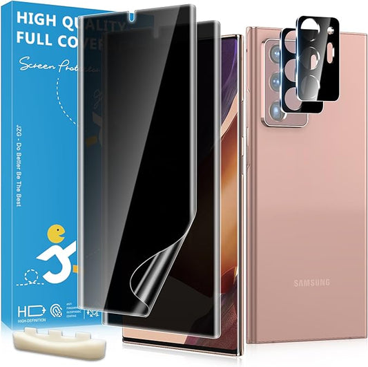 2 Pack for Samsung Galaxy Note 20 Ultra Privacy Screen Protector [Not Glass], 2 Pack Lens Protectors, Fingerprint Compatible, Anti Spy, Privacy Screen Protector for Note 20 Ultra 5G