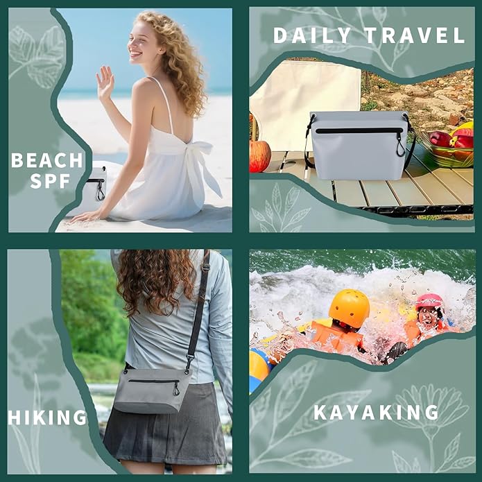 Waterproof Bag Fanny Pouch for Phone Passport Purse, Handle & Adjustable Strap for for Swim, Travel, Beach
