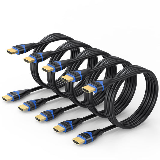 4K HDMI Cable 4FT 5-Pack, High Speed HDMI 2.0 Cable 4 Foot Ultra HD HDMI to HDMI Cord 4K@60Hz, 2K@144Hz, 1080P@240Hz, HDR, 3D, HDCP2.2, ARC for Monitor, Roku TV, PS4/PS5, Laptop, HDTV, Xbox