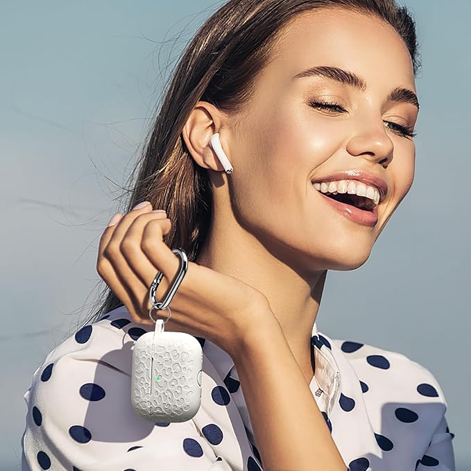Fashion Engraving Leopard Case Compatible for Airpods Pro 2 Case Cover 2022/Airpod Pro Case Cover,Soft Silicone for Airpods Pro 2nd Generation Case,Front LED Visible