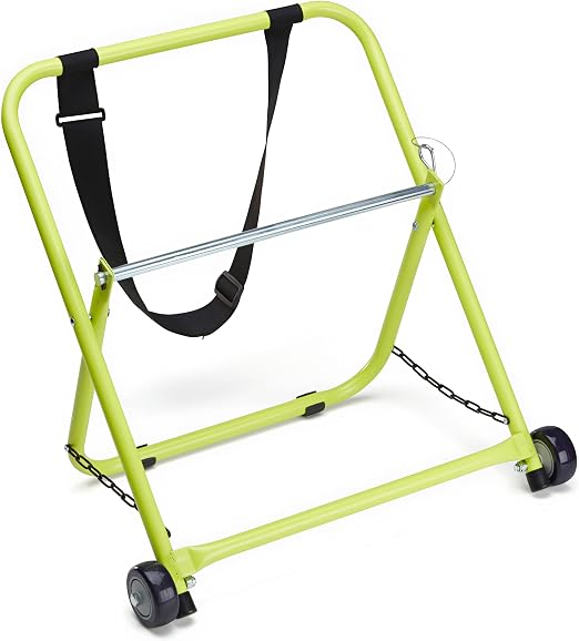 trueCABLE Wire and Cable Caddy with Wheels and Pull Strap, Industrial Grade Steel Wire Dispenser, Holds Cable Reels Up to 20" Diameter and 100 lb Capacity