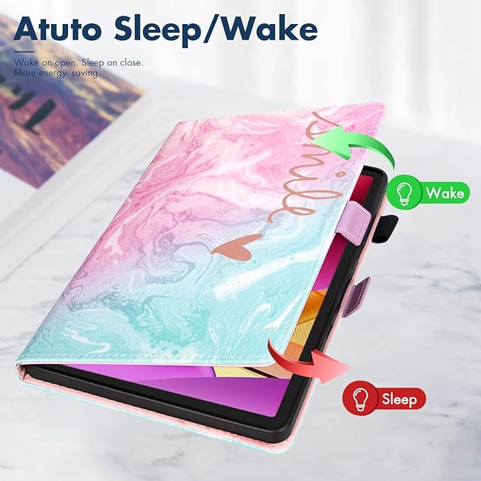 Dteck for Amazon Fire Max 11 Tablet Case 11" (13th Gen) 2023, PU Leather Shell TPU Back Cover Folio Slim Case, Auto Sleep Wake with Fold Stand, Adjustable Viewing Angles, Pink Green