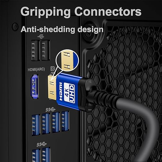 18Gbps 40 ft hdmi Cable with Gripping Connectors,4k Ultra high Speed Ethernet 2.0 Flexible Cord Support 4K@60Hz 4:4:4 HDR,HDCP2.2,ARC,3D and CEC for HDTV/PS4/3/Xbox/Monitor/Projector ect
