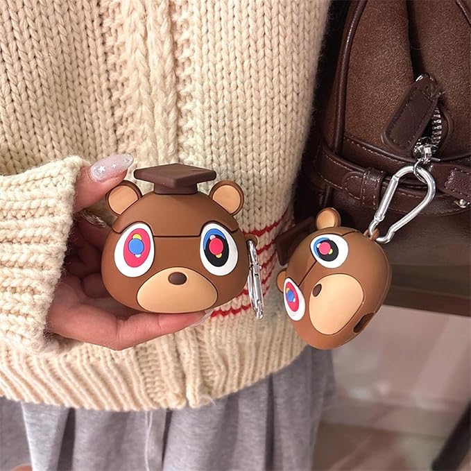 Case Compatible with Airpods 3, Cute Kawaii Love Bear Design Earbuds Cover, Kids Boys Girls Portable Accessories Soft Silicone Wireless Earphone Shockproof Protector for Gifts