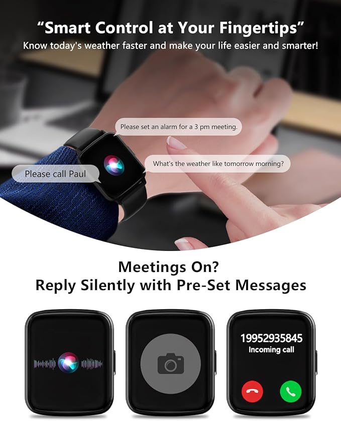 Smart Watches for Women Men with Call - Fitness Trackers with 24-Hour Heart Rate SpO2 Sleep Monitor iP68 Waterproof 100+ Sport Mode Watches for Women gift Compatible with iPhone Android Phones