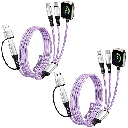 3 in 2 Multi Charging Cable Cord for iPhone Watch Charger/iPhone 17-8 Cable