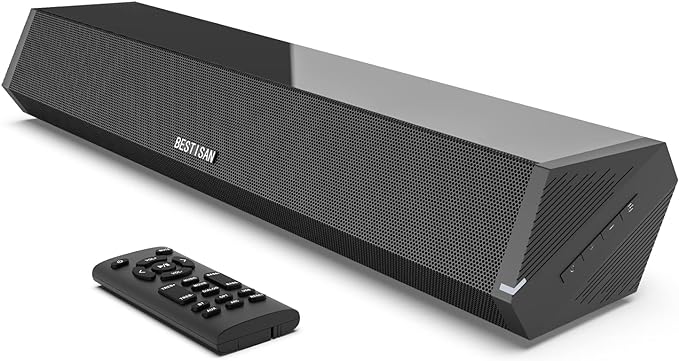 Bestisan Sound Bars for TV, 16'/50W Small Soundbar for TV, Sound Bar with Depths Sound Enhanced/DSP/Bass+/3EQ, Surround Sound Speakers for TV Works with HDMI ARC/CEC,Optical/BT/PC …
