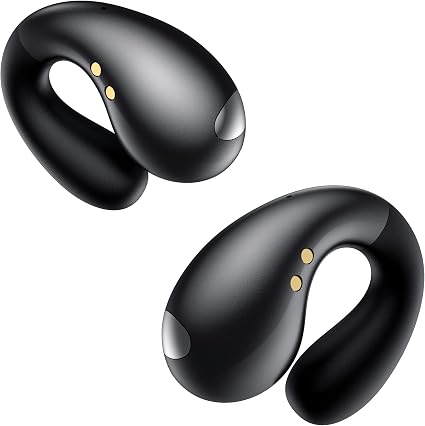 Boytond Ultra Open Ear Earbuds - Clip on Earbuds, Open Ear Headphones with Secure Lightweight Fit, Bone Conduction Sound and Bluetooth 5.3 for Running, Sports and Outdoor Travel, Midnight Black