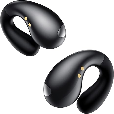 Boytond Ultra Open Ear Earbuds - Clip on Earbuds, Open Ear Headphones with Secure Lightweight Fit, Bone Conduction Sound and Bluetooth 5.3 for Running, Sports and Outdoor Travel, Midnight Black