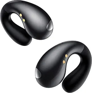 Boytond Ultra Open Ear Earbuds - Clip on Earbuds, Open Ear Headphones with Secure Lightweight Fit, Bone Conduction Sound and Bluetooth 5.3 for Running, Sports and Outdoor Travel, Midnight Black