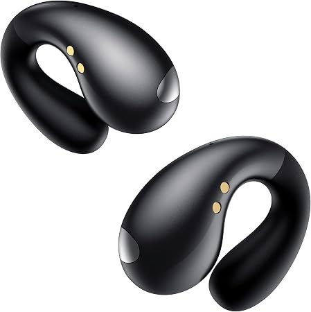 Boytond Ultra Open Ear Earbuds - Clip on Earbuds, Open Ear Headphones with Secure Lightweight Fit, Bone Conduction Sound and Bluetooth 5.3 for Running, Sports and Outdoor Travel, Midnight Black