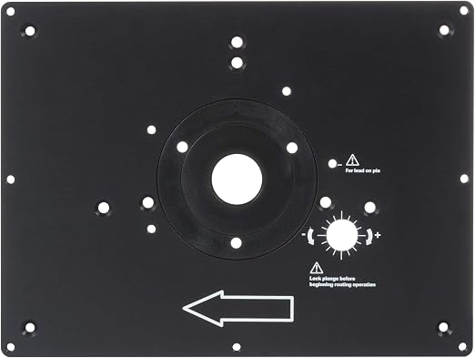 Trend Tool Technology USA Trend Router Table Insert Plate, Aluminum Alloy, User-Made Compatibility, Pre-Drilled Holes, Customizable Fit, RTI/PLATE/A