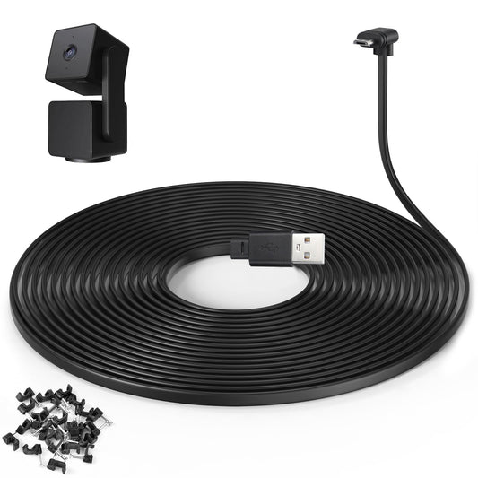 60ft Extension Cable for WYZE Cam Pan V3 Camera, L-Shaped Power Cord