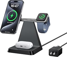 Charging Station for Multiple Devices Apple: Woruda 3 in 1 Magnetic Wireless Charger Stand for Mag Safe iPhone - Nightstand Charging Dock for iPhone 16 15 14 13 12 Pro Max Plus Apple Watch Airpods - Image 1