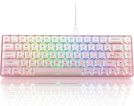 Womier 60% Keyboard Gaming Pink - Wired Pink Creamy Mechanical Keyboard - Image 1