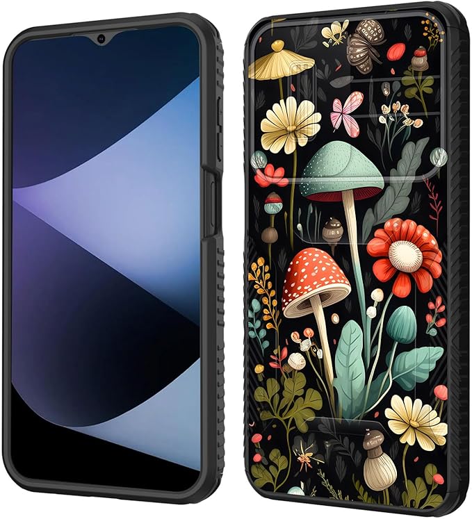 for Galaxy A26 5G Case Built in Slide Camera Lens Cover,Heavy Duty Shockproof Protection Dual Layer Case for Samsung Galaxy A26 5G 6.7" 2025,Mushroom Forest