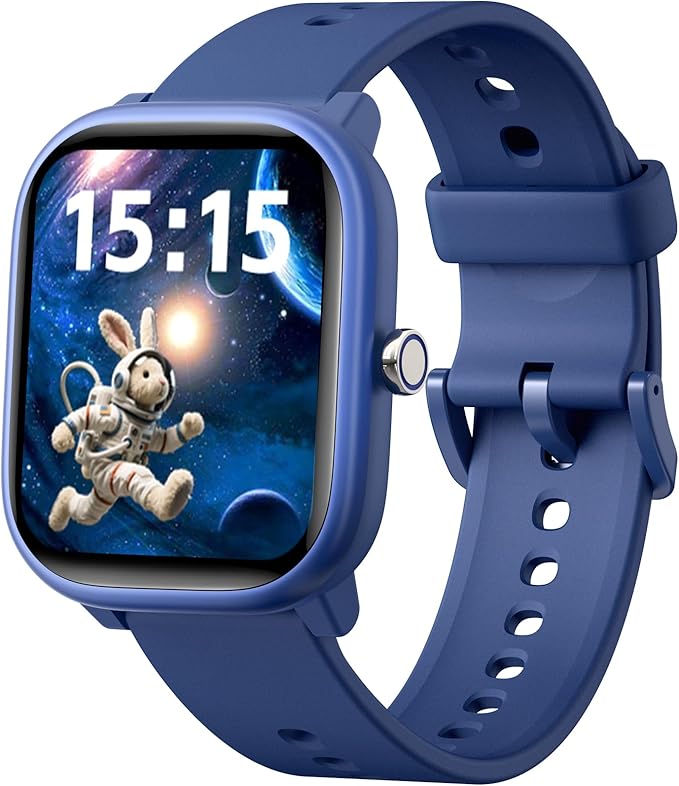 Kids Wach for Girls Boys 6-15 Year Old - Smart Watch for Kids 1.8" Fitness Tracker,No Phone needed,Pedometer Sleep Monitor Heart Rate Waterproof,Puzzle Game for Girls Boys Teens Birthday Gift (Blue)