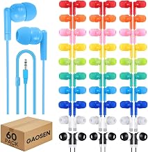 60 Pack Wired Earbuds Bulk for Classroom Kids, Wholesale Students Multi Colors Earphones with 3.5mm Jack for Adults School Library Museum Laptop (60 Mixed) - Image 1