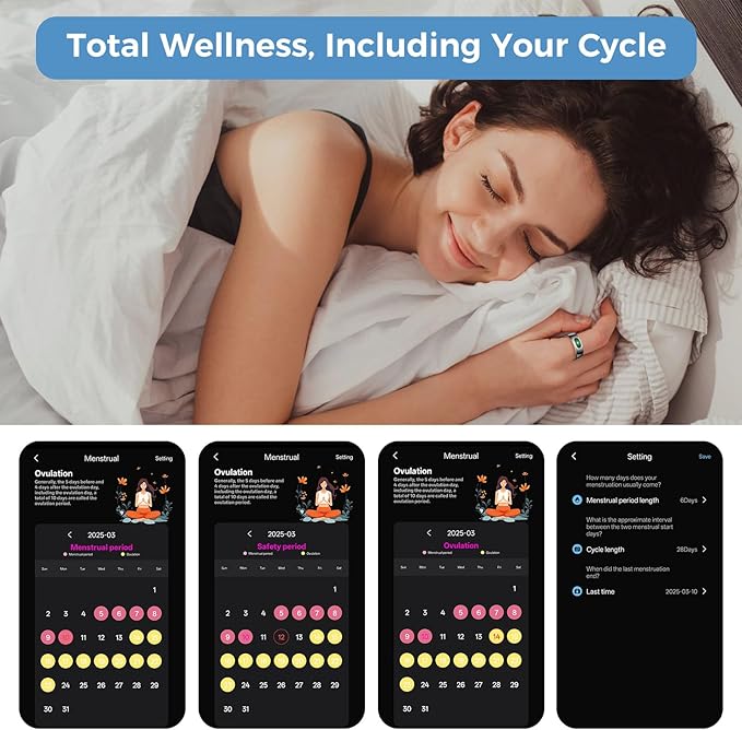 Smart Ring with Instant Notification Alerts & Gesture Control - Sleep Tracker Ring, Fitness Ring for Steps & Heart Rate, IP68 Waterproof (Silver, 9)