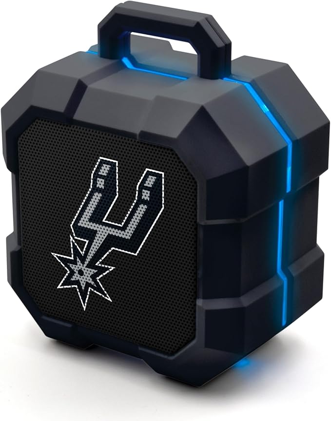 SOAR NBA Shockbox LED Wireless Bluetooth Speaker - Water Resistant IPX4, 5.0 Bluetooth with Over 5 Hours of Play Time - Small Portable Speaker - Officially Licensed NBA, Perfect Home & Outdoor Speaker