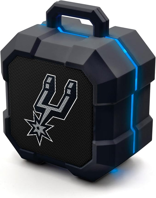 SOAR NBA Shockbox LED Wireless Bluetooth Speaker - Water Resistant IPX4, 5.0 Bluetooth with Over 5 Hours of Play Time - Small Portable Speaker - Officially Licensed NBA, Perfect Home & Outdoor Speaker