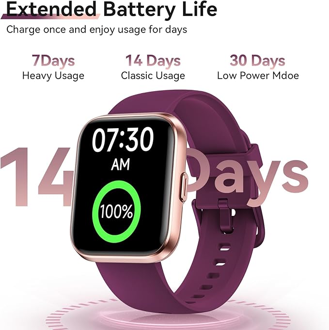 Smart Watches for Women, 1.85" HD Smart Watch for Android/iPhones (Make/Answer Calls), Fitness Tracker Watch with 24/7 Heart Rate Monitor, Sleep/Step Count Tracker, 120+ Sport Modes Pedometer Watch