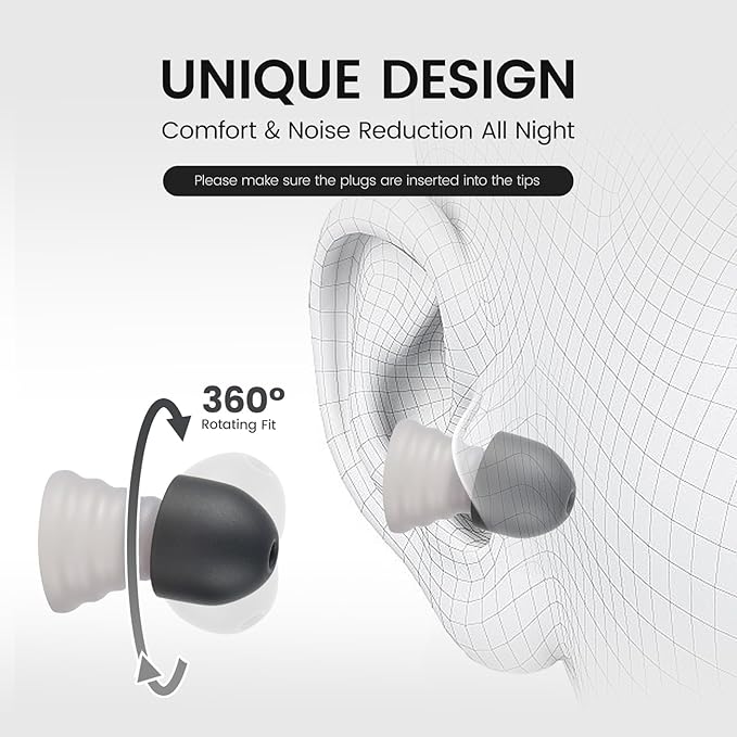 Zeroplus Ear Plugs for Sleeping Ultra-Comfortable Earplugs for Sleep,Professional Ear Plugs for Noise Reduction-26 dB, 3 Adjustable Sizes, Ideal for Sleep,Focus,Travel and Those Sensitive to Noise
