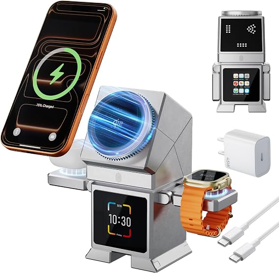 Qi2.2 25W 7 in 1 Wireless Charging Station for Apple with Bluetooth Speaker