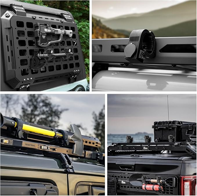 Shovel Holder Rubber Grip Mount Kit with Lock – Fits 0.79"-1.97" Tool Handles, Quick-Release for Off-Road Vehicles, Roof Racks, Molle Panels, SUVs, Trucks, UTVs, ATVs – Heavy-Duty, Anti-Theft Design