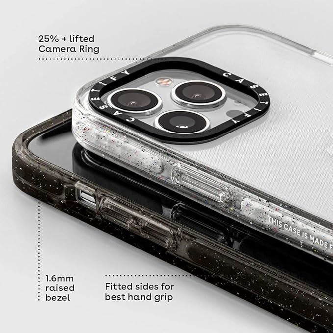 CASETiFY Impact Crush iPhone 13 Mini Case [6.6ft Drop Protection] - Clear Black