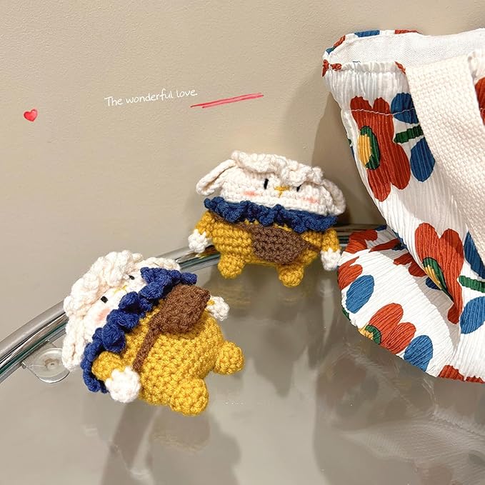Yatchen Furry Case for AirPods 4,Funny Cute 3D Cartoon Plush Kawaii Sheep Fluffy Soft Warm for AirPods 4rd Generation Carrying Charging Box with Keychain Protector