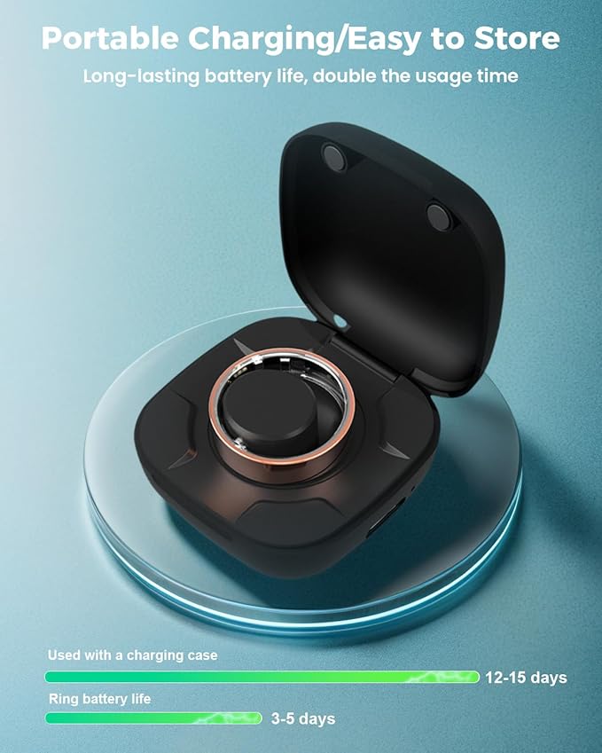Smart Ring for Women Men Fitness Tracker with Blood Oxygen,Heart Rate,Sleep Monitoring,Step Counting,for iPhone and Android,Waterproof Smart Blood Pressure Monitor,No Subscription Fees (8)