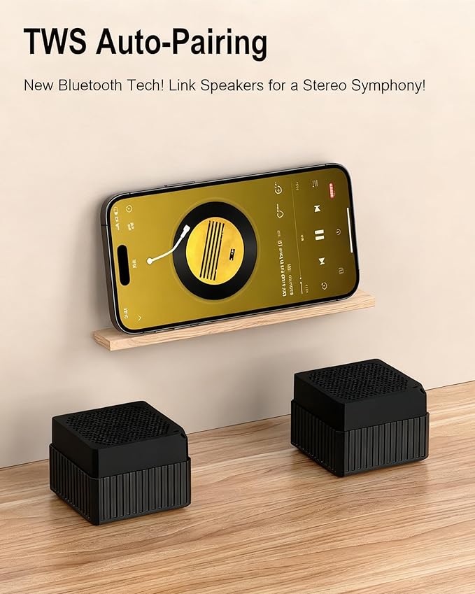 Portable Bluetooth Speakers, IPX6 Waterproof Wireless Outdoor Small Speaker with 24H Playtime, HD Stereo Bass, Bluetooth 5.3, Electronics for Home, Shower, Outdoors, Travel