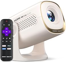 Miroir Roku TV Smart Projector with WiFi and Bluetooth, 150 ANSI, Dolby Audio, 270° Rotatable Stand, Auto Keystone & Zoom — Portable Mini Outdoor Movie Projector with Roku Streaming Built-in - Image 1