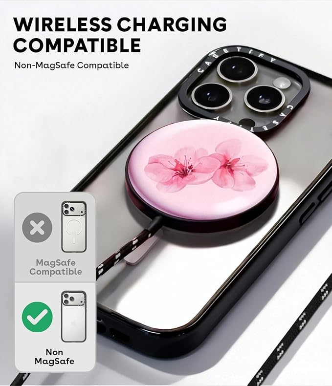 CASETiFY Compact iPhone 15 Pro Max Case [4 ft. 2X Military Grade Drop Protection/Slim/Lightweight] - Nantucket Blue Hydrangeas - Clear Black