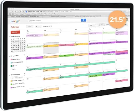 Large Touchscreen Monitor Digital Electronic Calendar, Downloadable APP,10-Point Touch,16:9 Display, Android 13 with 8GB RAM & 128GB ROM,Perfect for Office, Business, and Home (21.5 inch)