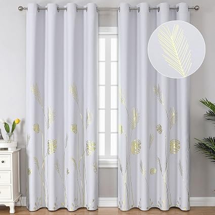 Estelar Textiler Greyish White Patterned Curtains for Living Room 52Wx84L