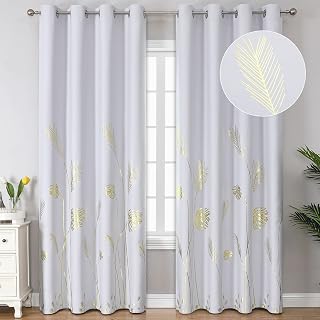 Estelar Textiler Greyish White Patterned Curtains for Living Room 52Wx84L - Image 1