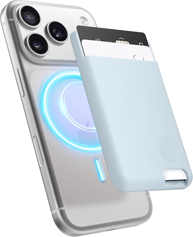 elago Magnetic Wallet Card Holder 2-Cards Compatible with MagSafe for iPhone - Secure Phone Wallet, Long Last Silicone, Scratch and Damage Protection