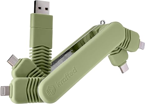 Connex Multi-Connector Charging & Data Hub – Compact All-in-One Adapter with PD Fast Charging - Jade