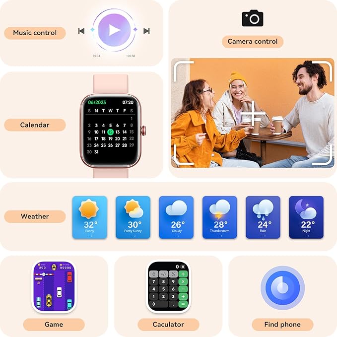 Smart Watch for Women, Smartwatch for iPhone & Android Bluetooth (Answer/Call) Built-in Alexa, 1.91" HD Fitness Tracker with 105+ Sport Modes, IP68 Waterproof, Sleep/Heart Rate/SpO2/Stress Monitor