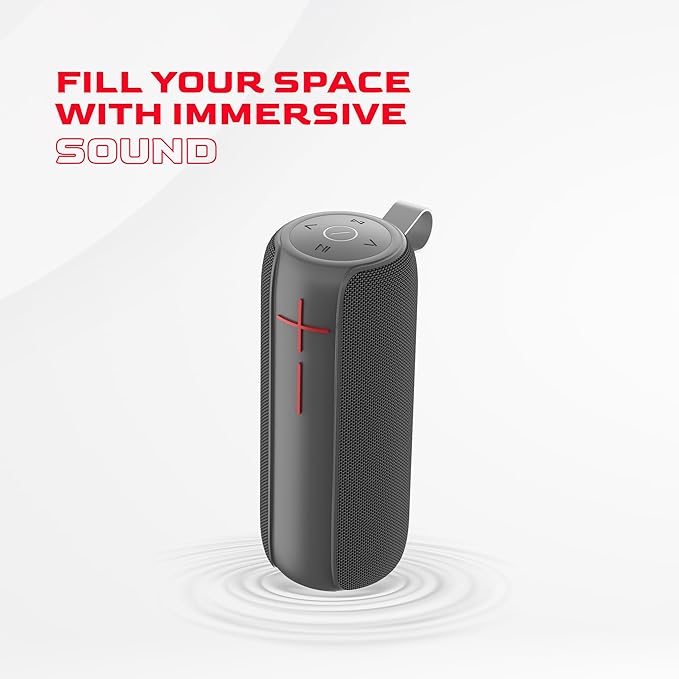 Compaq 20W Bluetooth Speaker – Portable Speaker with Bluetooth 5.0, IPX6 Waterproof, Uninterrupted Playtime, LED – Power and Performance for Indoor and Outdoor