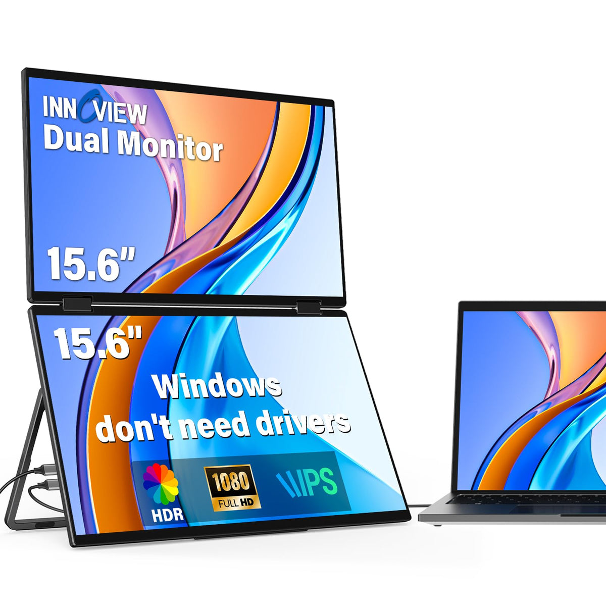 InnoView Portable Dual Monitor 15.6" 1920x1080 Dual | Computer Accesso - Image 1