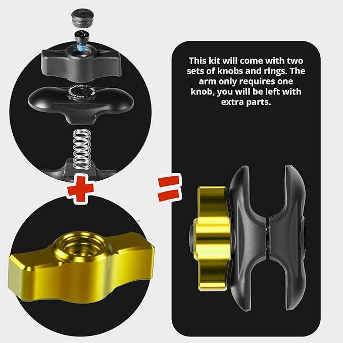 Tackform Link Phone Mount with Top Dash Clip - Compatible with 2021-2025 Ford Bronco | Aluminum | Zero Slip, Anti-Scratch | Compatible with MagSafe | Universal Magnetic Holder | 2" Arm | Yellow Knob