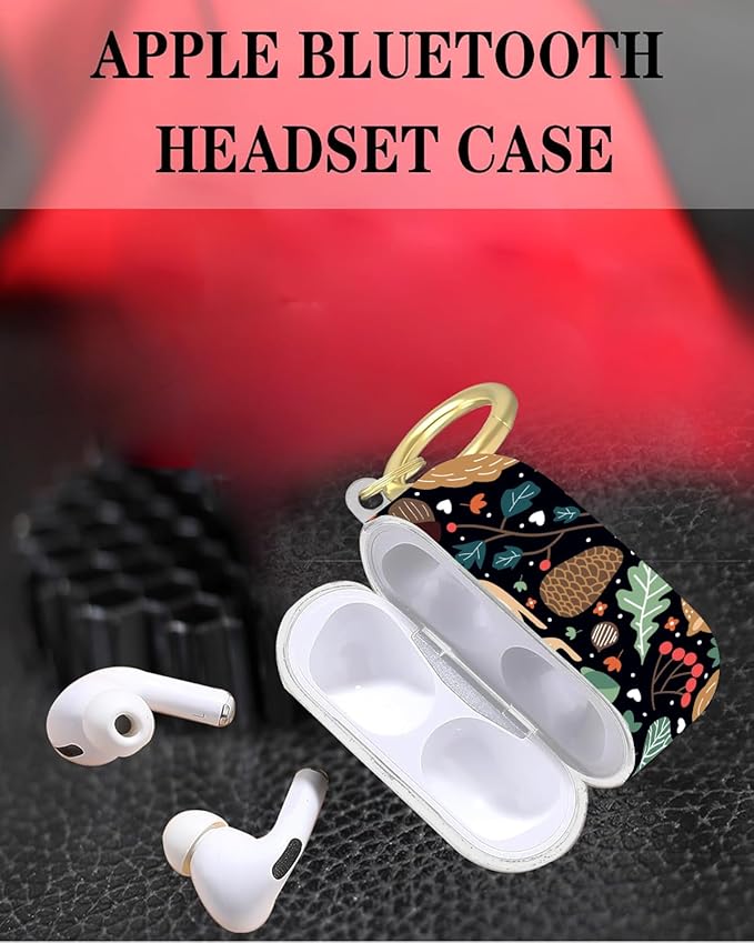Compatible with Airpod Pro 2nd/1st Generation,Full Protection Cover for Women,Accessories Hard Case Portable & Shockproof for Airpod Pro 2nd Charging Case 2023/2022/2019(Cute Funny Squirrel Leaves)