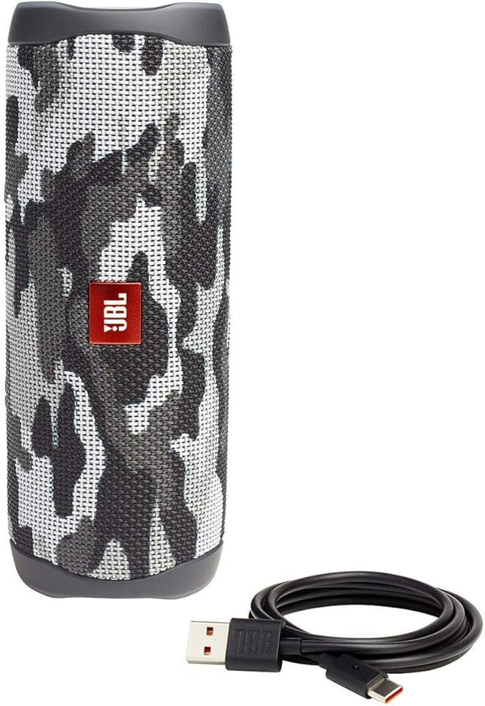 JBL Flip 5 Portable Waterproof Wireless Bluetooth Speaker - Black Camo (Renewed)