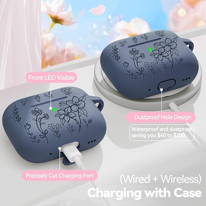 for AirPods Pro 3 Case, Soft Silicone Airpod Pro Case Cover with Keychain & Cleaning Kit Compatible with AirPods Pro 3rd Generation 2025 for Women Girly, Anti-Scratch