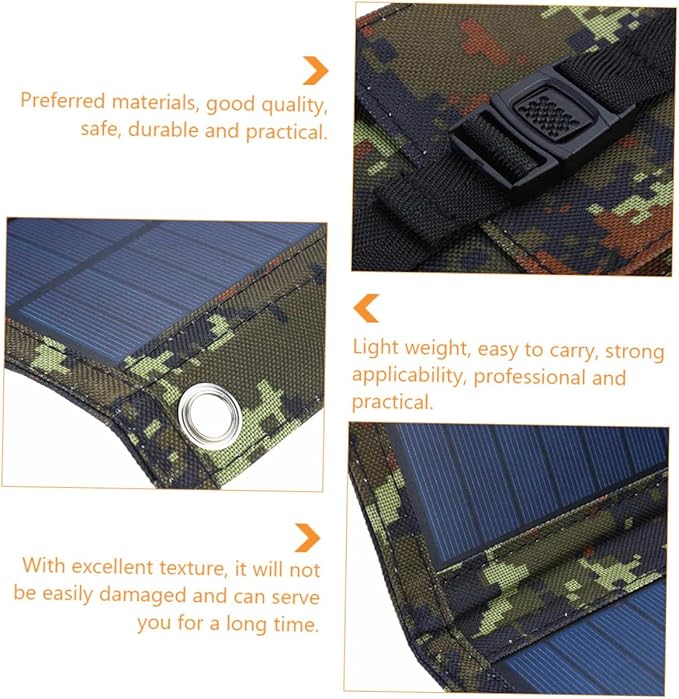 SUPVOX 20W USB Solar Panel Charger for Outdoor Use Foldable Solar Charging Equipment High Efficiency for Camping and Travel