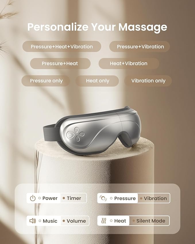 RENPHO Eyeris 2 Eye Massager with Heat and Cooling, Christmas Birthday Gifts for Mom Dad Women Men Heated Eye Mask for Reduce Strain Improve Sleep