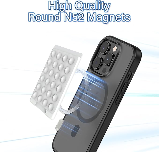 Magnetic Suction Phone Card Holder Mount for MagSafe, Phone Wallet, Compatible with iPhone MagSafe Case, Hands-Free Mirror Shower Smartphone Holder Accessory for TikTok Videos, Selfies, White